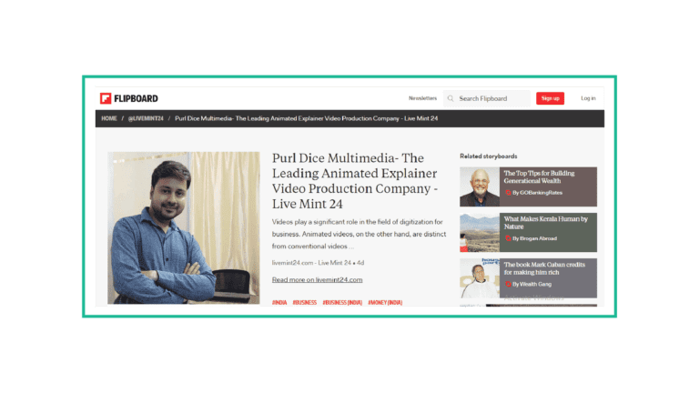 Flipboard article published for a video production company