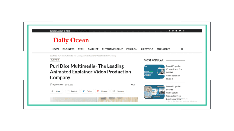 Daily Ocean article published for a video production company